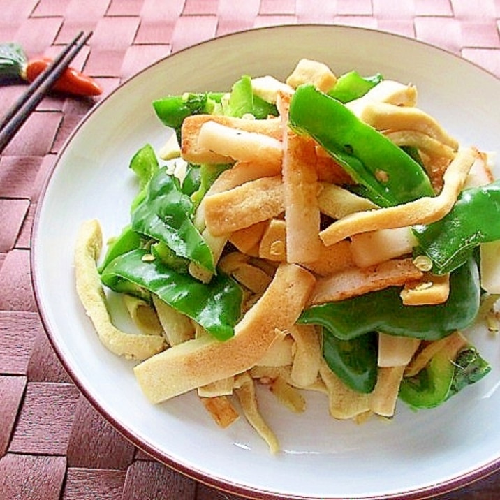 簡単!高野豆腐とピーマンの生姜塩炒め